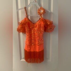 Orange Sequin Kids Costume